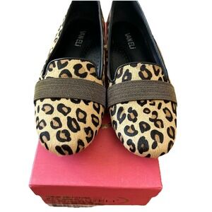 Vaneli leopard print slip-on flats Size 7.5 New In Box Made From Calf Fur Rare